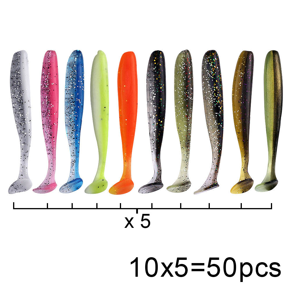 QXO 50 pièces/lot Swimbait leu - Fishing Lure Soft Plastic avis et prix